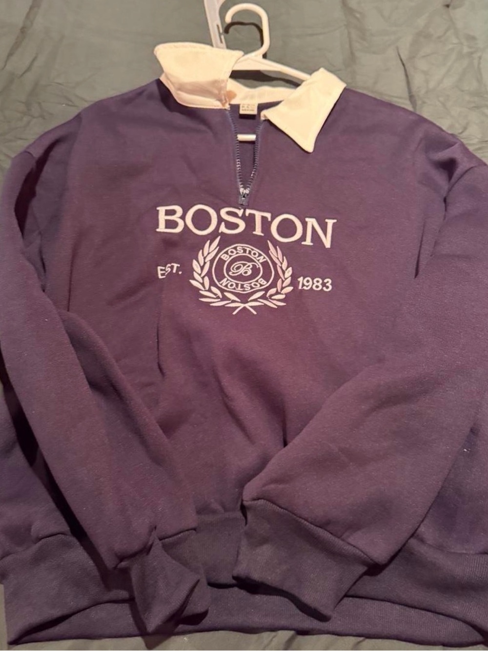 Boston Quarter-Zip Mock Collar Sweatshirt - Navy